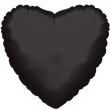 Globo met corazon liso negro 45cm
